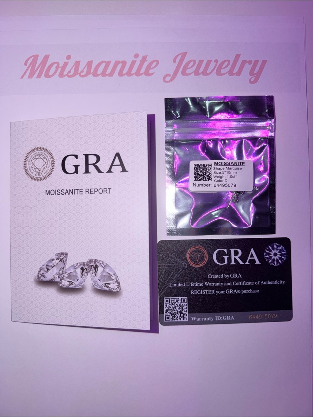 Marquise Moissanite Stud Earrings - Picture 2 of 3